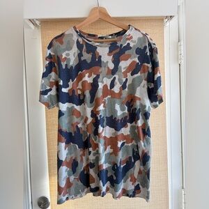 Isabel Marant Men's Linen Multicolor Camouflage Tee